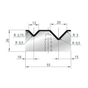 Part No. 2013 @ 415mm 88 Degree 2V Bolted Die
