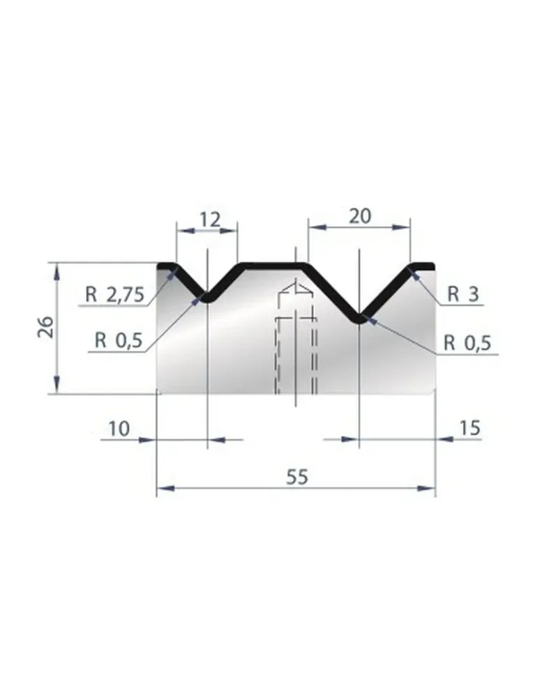 Part No. 2013 @ 415mm 88 Degree 2V Bolted Die