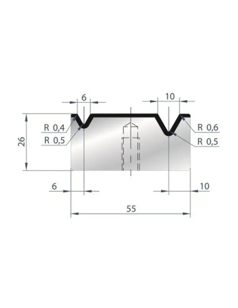 Part No. 2015 @ 415mm 60 Degree 2V Bolted Die