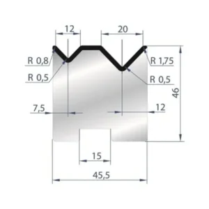 Part No. 2055 @ 805mm 88 Degree 2V Self Centering Die (Segmented)