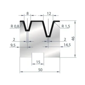 Part No. 2056 @ 805mm 30 Degree 2V Self Centering Die (Segmented)
