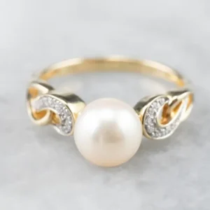 Pearl Diamond Two Tone Goud Ring compatibel met VW Golf 7