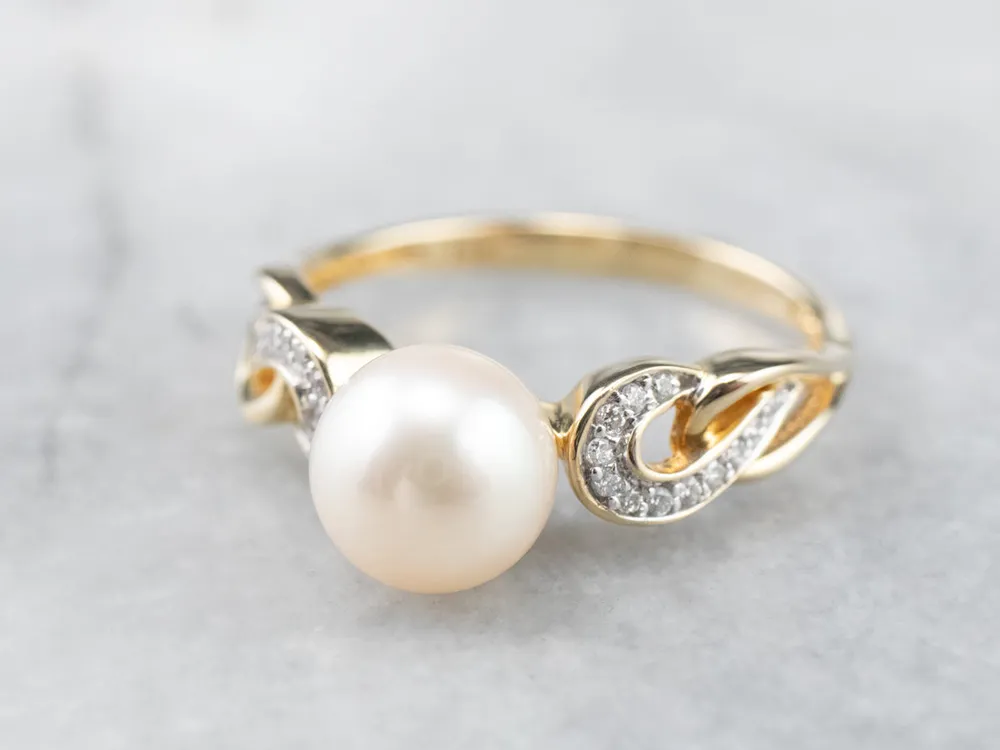 Pearl Diamond Two Tone Goud Ring compatibel met VW Golf 7