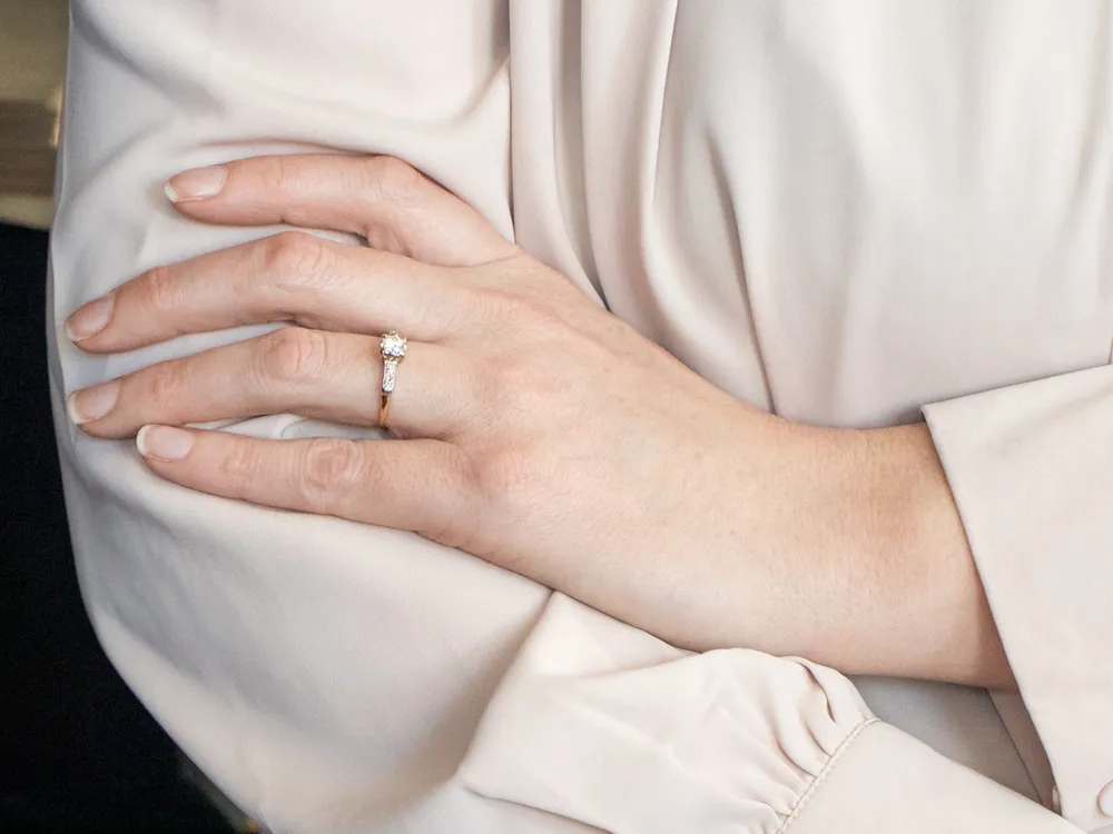 Professionele Klasse Two Tone Diamond Engagement Ring