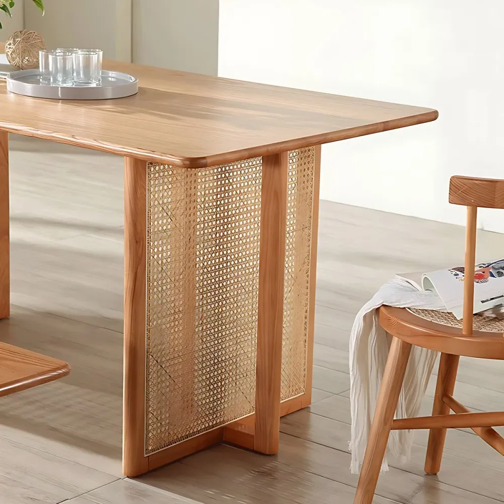 Rectangle Wood Dining Table Actueel Oak Table Nature Double Pedestal met stofkap 47