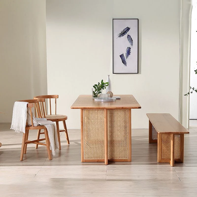 Rectangle Wood Dining Table Actueel Oak Table Nature Double Pedestal met stofkap 47