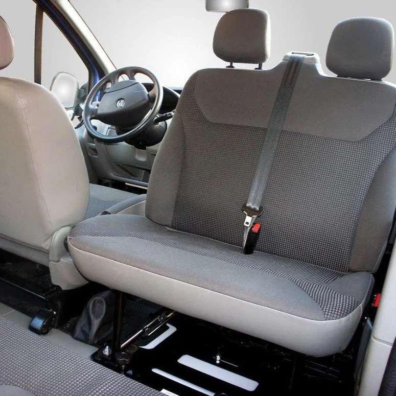 Renault Trafic 2nd Gen X83 (2001-2014) Kiravans Dubbel Passenger Seat Swivel voor verlaagde auto's