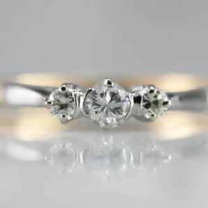 Retro Era Two Tone Diamond Engagement Ring