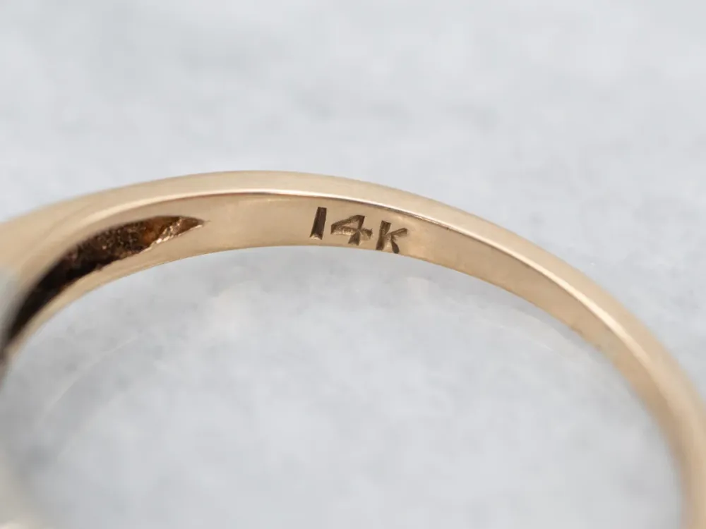 Retro Two Tone Gouden Diamond Engagement Ring