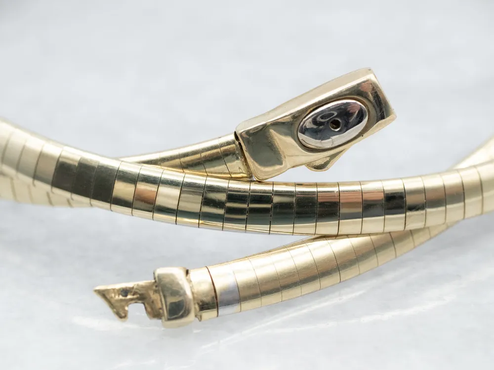 Reversible Two Tone Gold Omega Chain