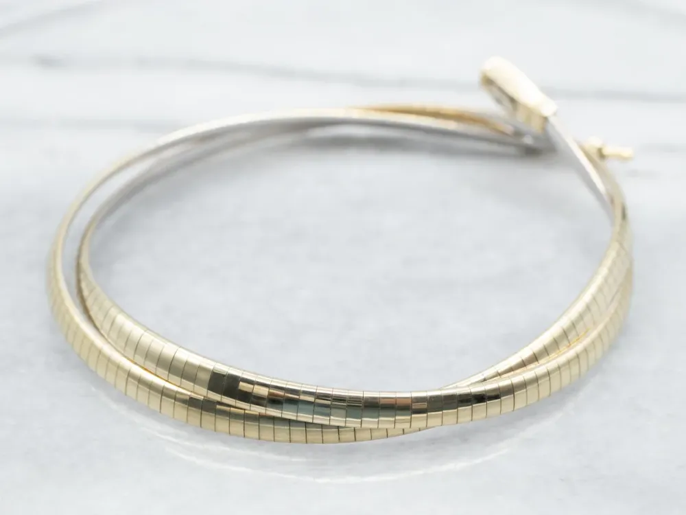 Reversible Two Tone Gold Omega Chain