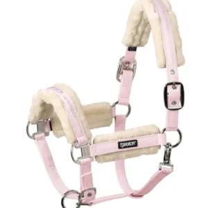 Rubber silentblok Faux Fur Halter Tweevoudig Pin Powderrose X-Full