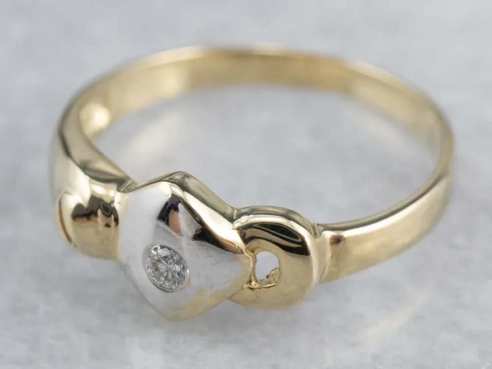 Rubber silentblok Modernist Diamond Two Tone Goud Ring