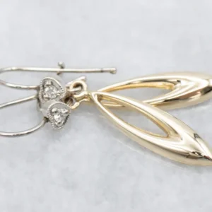 Rubber silentblok Two Tone Diamond Drop Earrings Sweetheart Accent