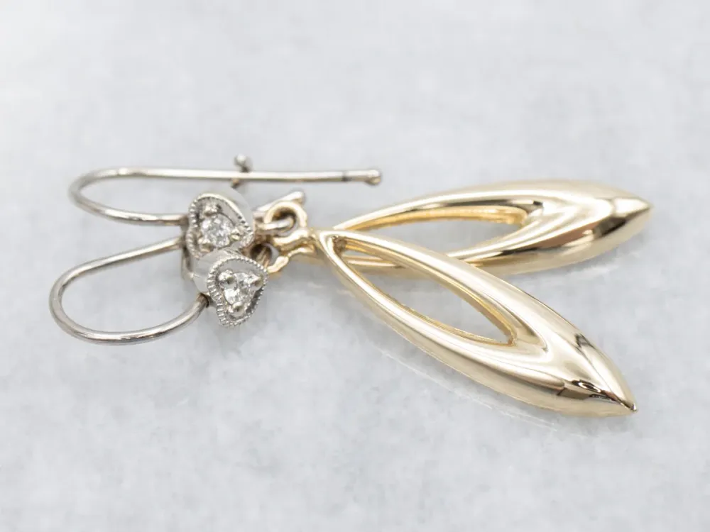 Rubber silentblok Two Tone Diamond Drop Earrings Sweetheart Accent