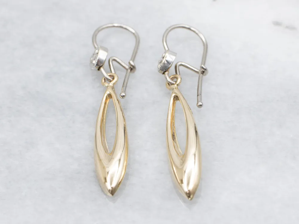 Rubber silentblok Two Tone Diamond Drop Earrings Sweetheart Accent