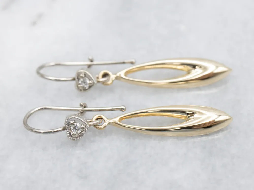 Rubber silentblok Two Tone Diamond Drop Earrings Sweetheart Accent