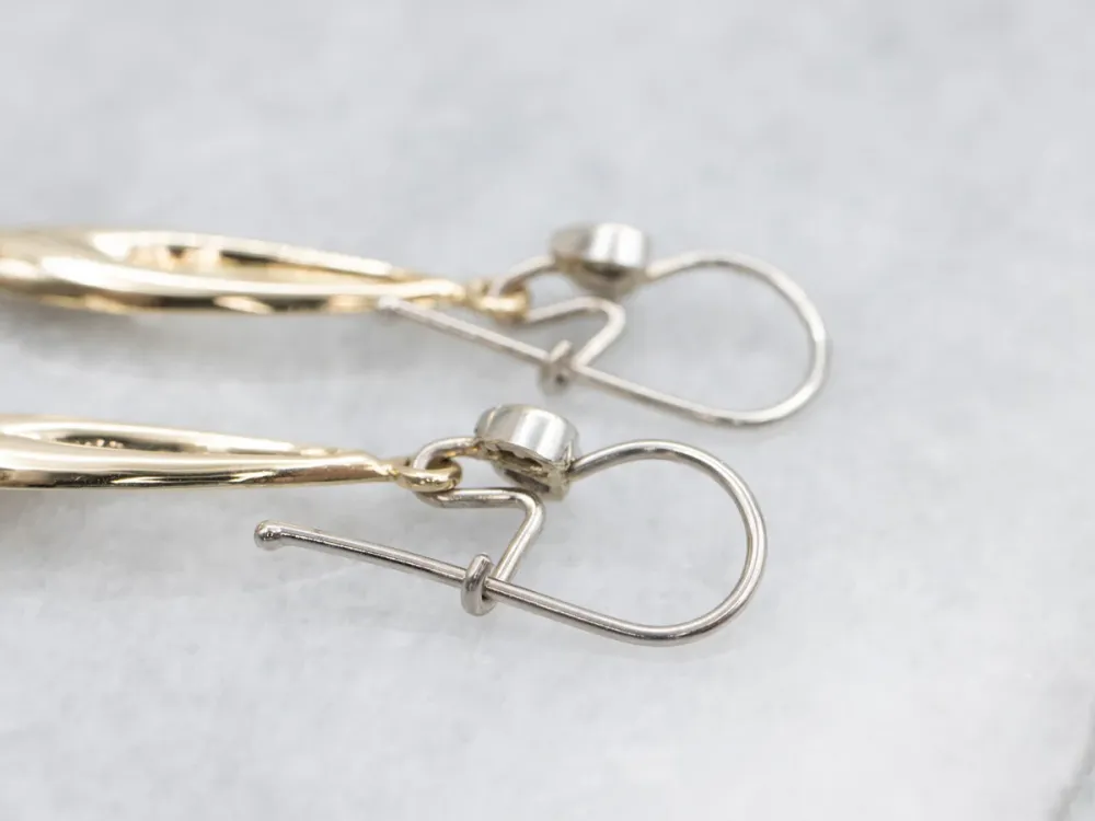 Rubber silentblok Two Tone Diamond Drop Earrings Sweetheart Accent