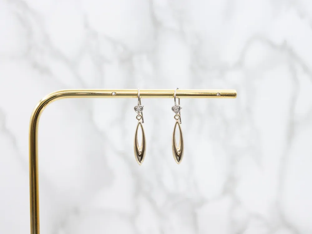 Rubber silentblok Two Tone Diamond Drop Earrings Sweetheart Accent