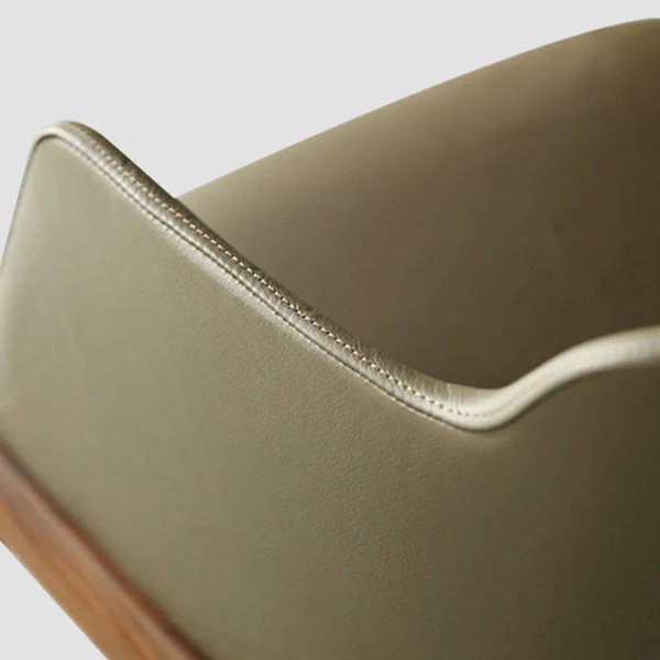 Scandinavian Leather Hotel Arm Chair Matte Finish Stevig Back Dining Chair (Set 2) Light