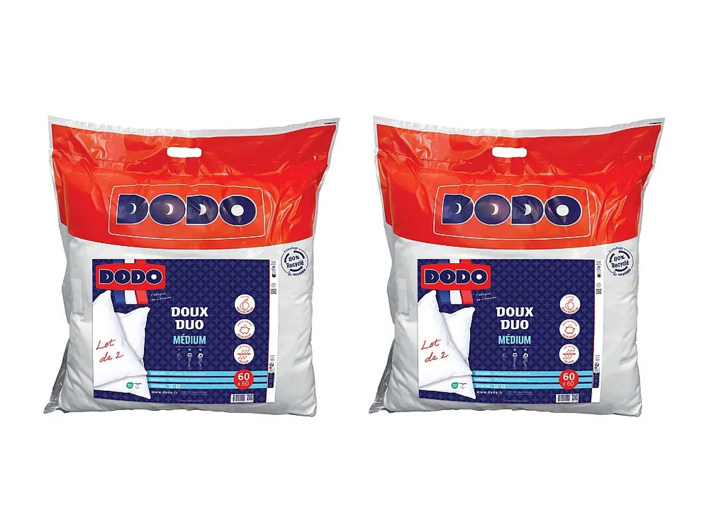 Set van 2 hoofdkussens DODO dat zijdezacht aanvoelt - 60 x 60 cm - DOUX DUO
