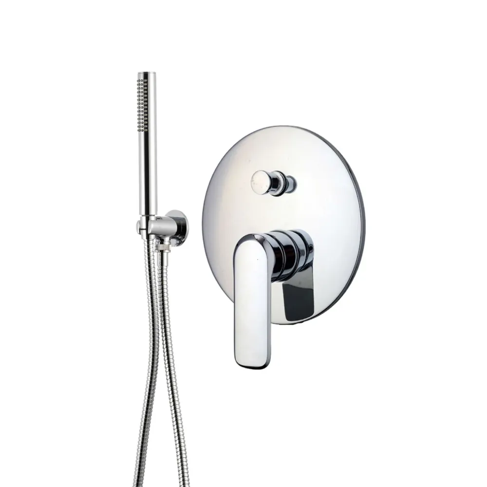 Shower kit two-way built- and 200mm round chrome-plated messing showerhead Hopper