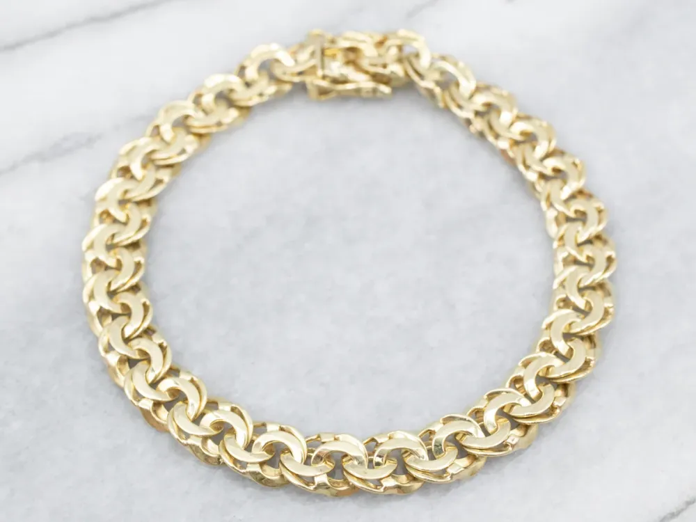 Substantial Verguld Chunky Double Curb Bracelet Box Clasp