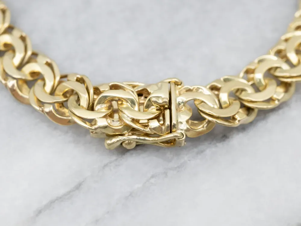 Substantial Verguld Chunky Double Curb Bracelet Box Clasp