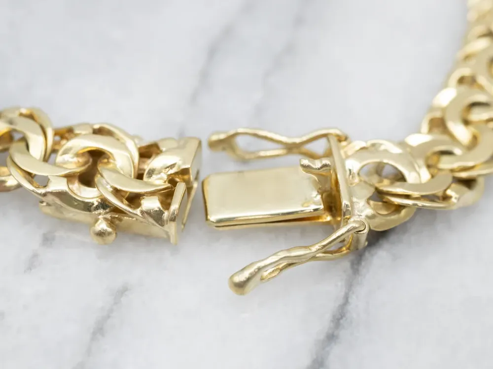Substantial Verguld Chunky Double Curb Bracelet Box Clasp