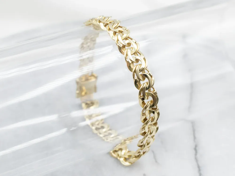 Substantial Verguld Chunky Double Curb Bracelet Box Clasp