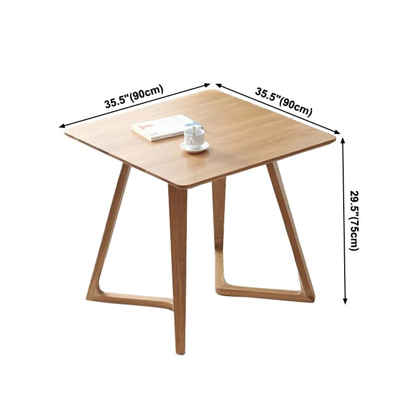 Tweevoudig Pedestal Oak Solid Wood Dinette Table Modern Style Dining Table 19