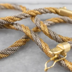Two Tone 18K Gold Twisted Gaas Chain