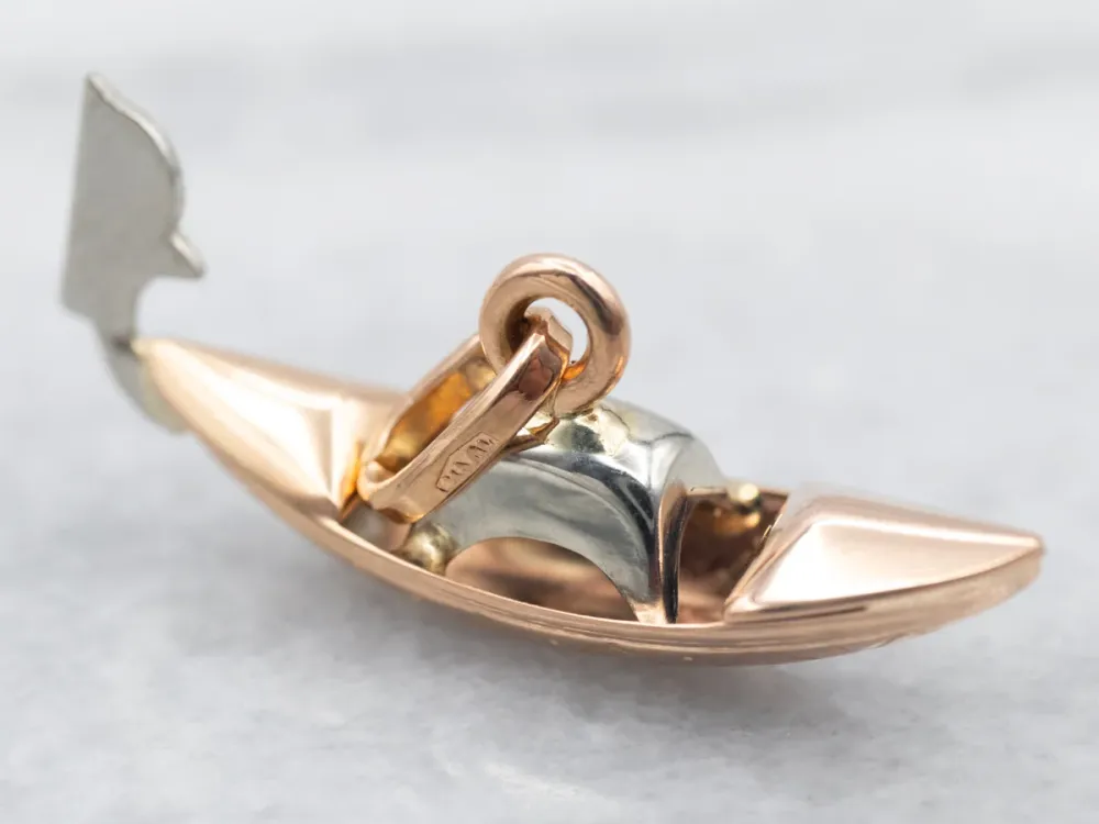 Two Tone 18-Karat Verguld Gondola Charm Pendant