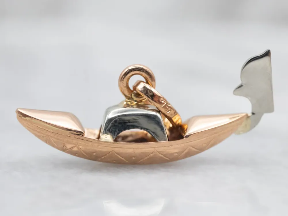 Two Tone 18-Karat Verguld Gondola Charm Pendant