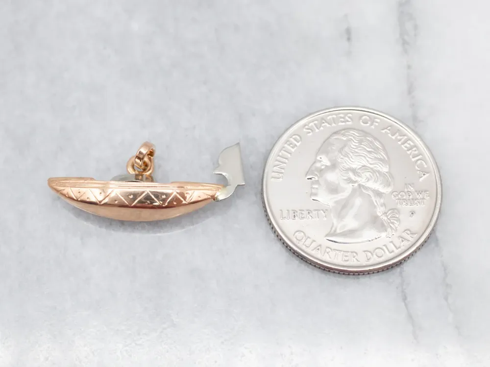 Two Tone 18-Karat Verguld Gondola Charm Pendant