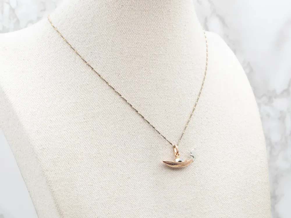 Two Tone 18-Karat Verguld Gondola Charm Pendant