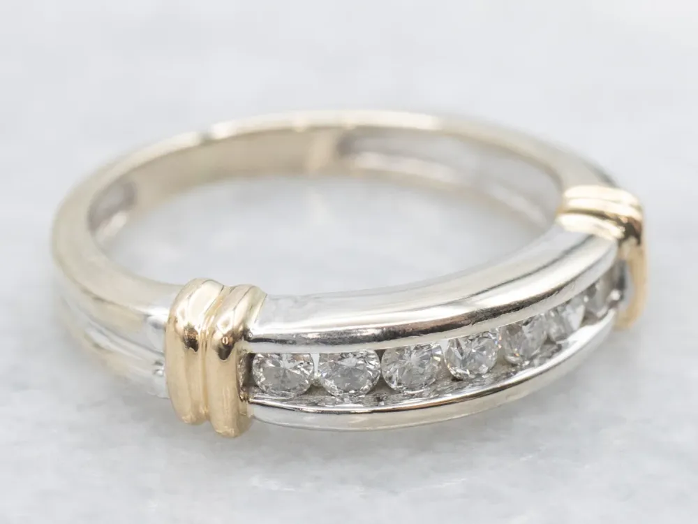 Two Tone Channel Set Diamond Band gegalvaniseerd staal