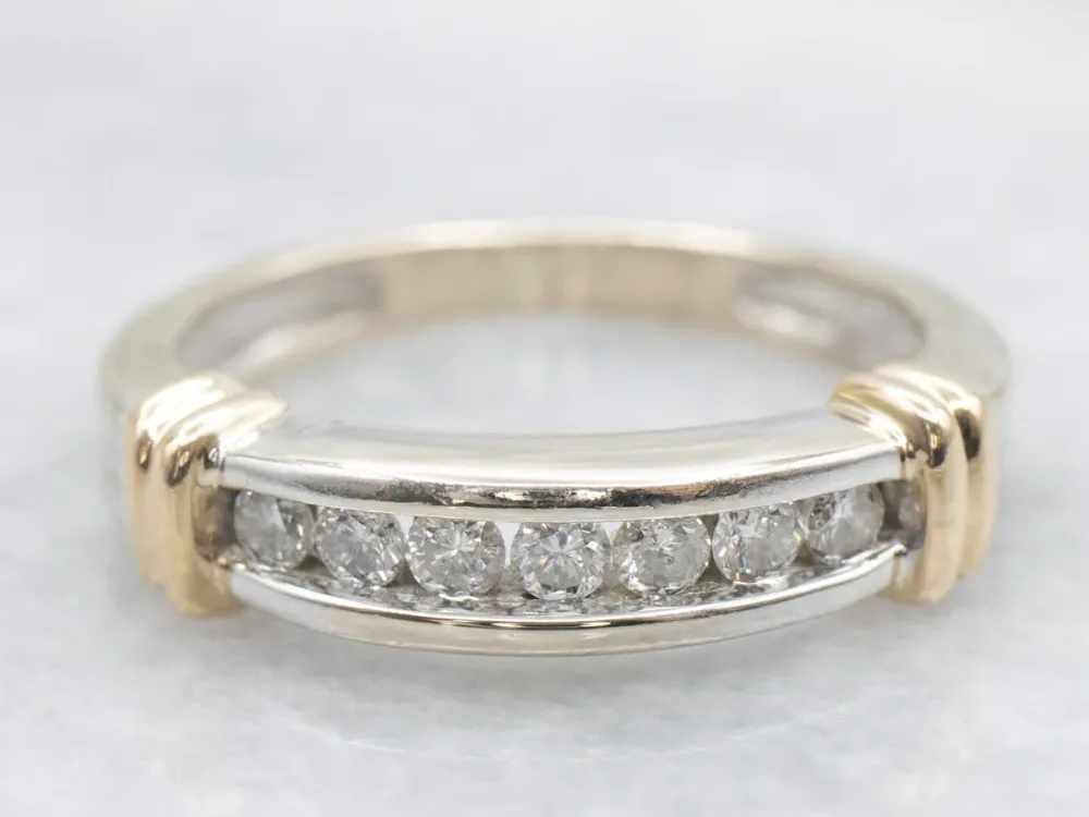 Two Tone Channel Set Diamond Band gegalvaniseerd staal