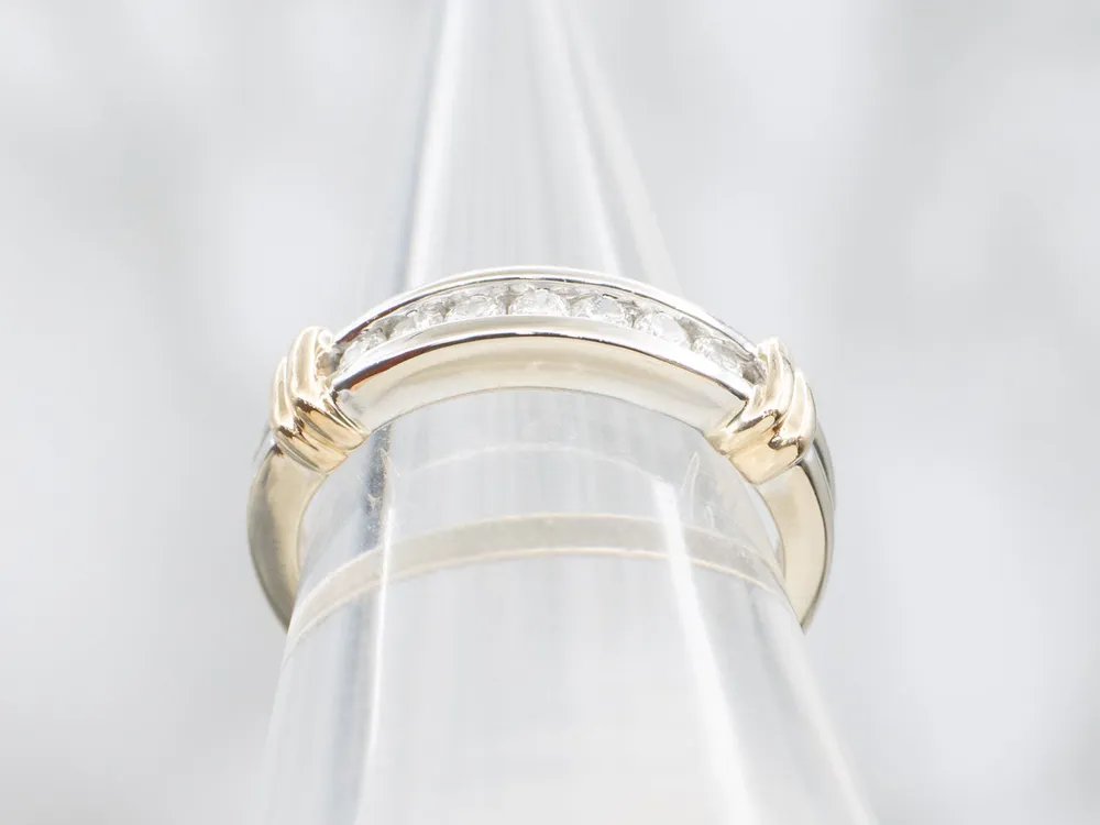 Two Tone Channel Set Diamond Band gegalvaniseerd staal