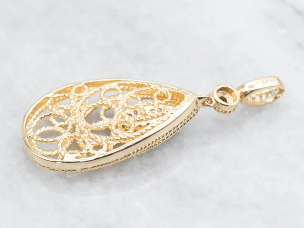 Two Tone Diamond Openwork Pendant met TÜV-goedkeuring