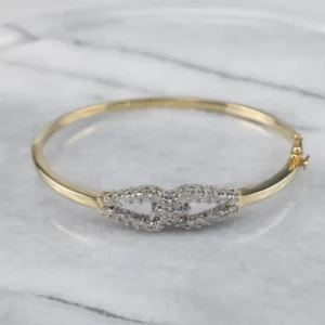 Two Tone God Diamond Bangle Bracelet - Directe Montage