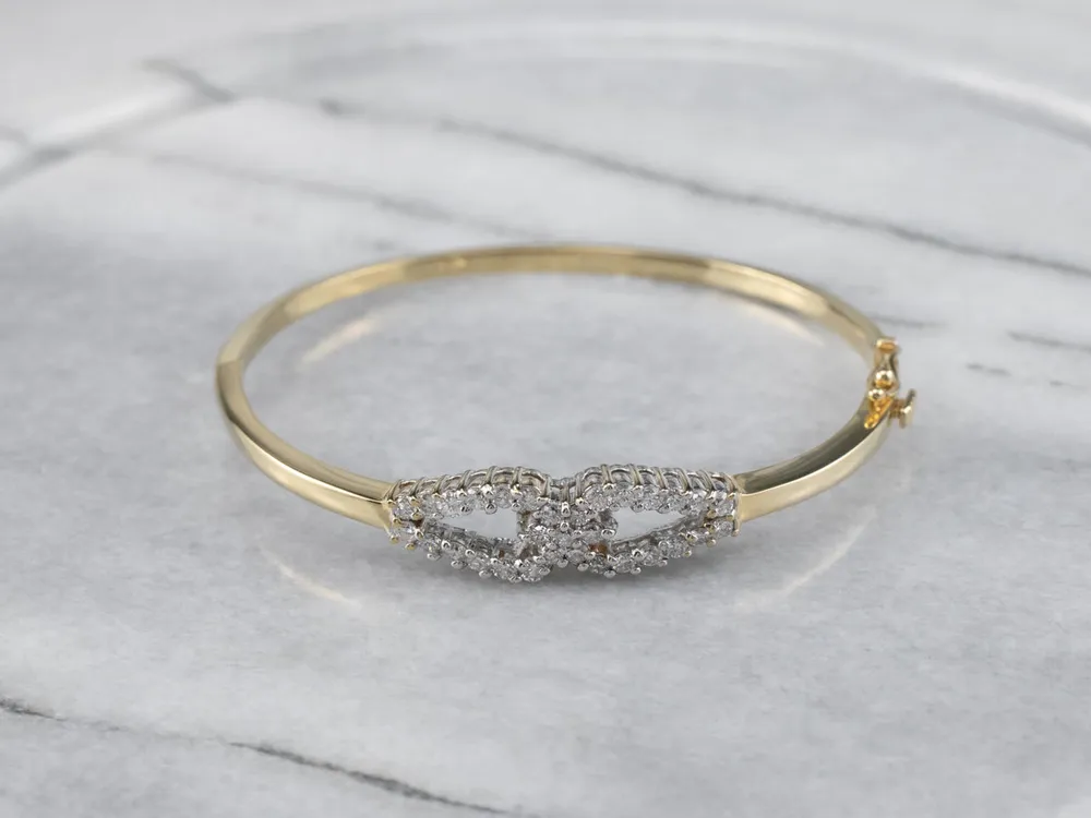 Two Tone God Diamond Bangle Bracelet - Directe Montage