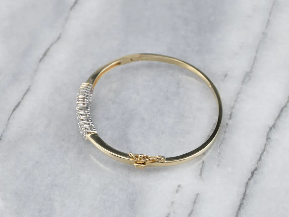 Two Tone God Diamond Bangle Bracelet - Directe Montage