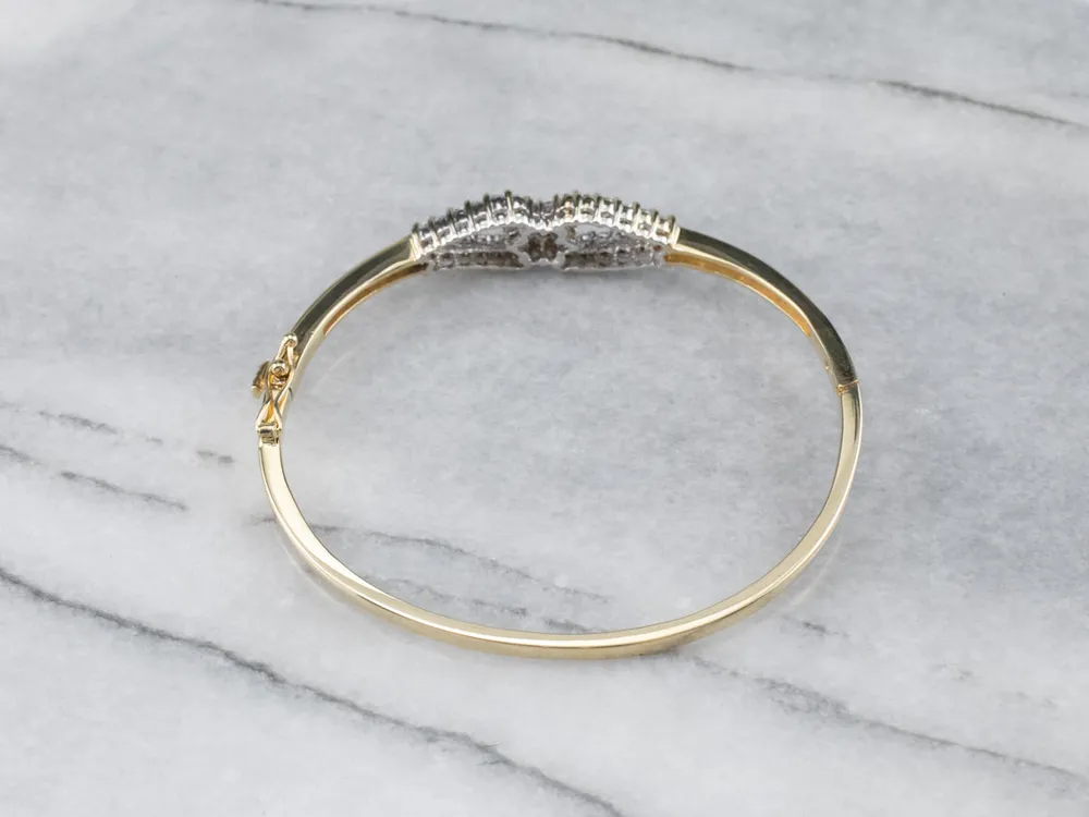 Two Tone God Diamond Bangle Bracelet - Directe Montage