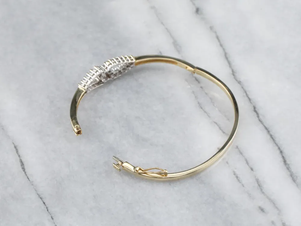 Two Tone God Diamond Bangle Bracelet - Directe Montage