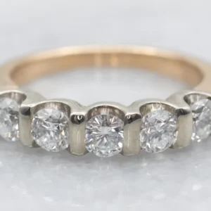 Two Tone Gouden Bar-Set Diamond Band met bouten en moeren