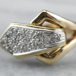 Two Tone Gouden Diamond Buckle Ring Heavy Duty constructie