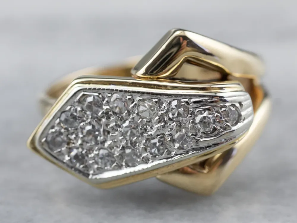 Two Tone Gouden Diamond Buckle Ring Heavy Duty constructie