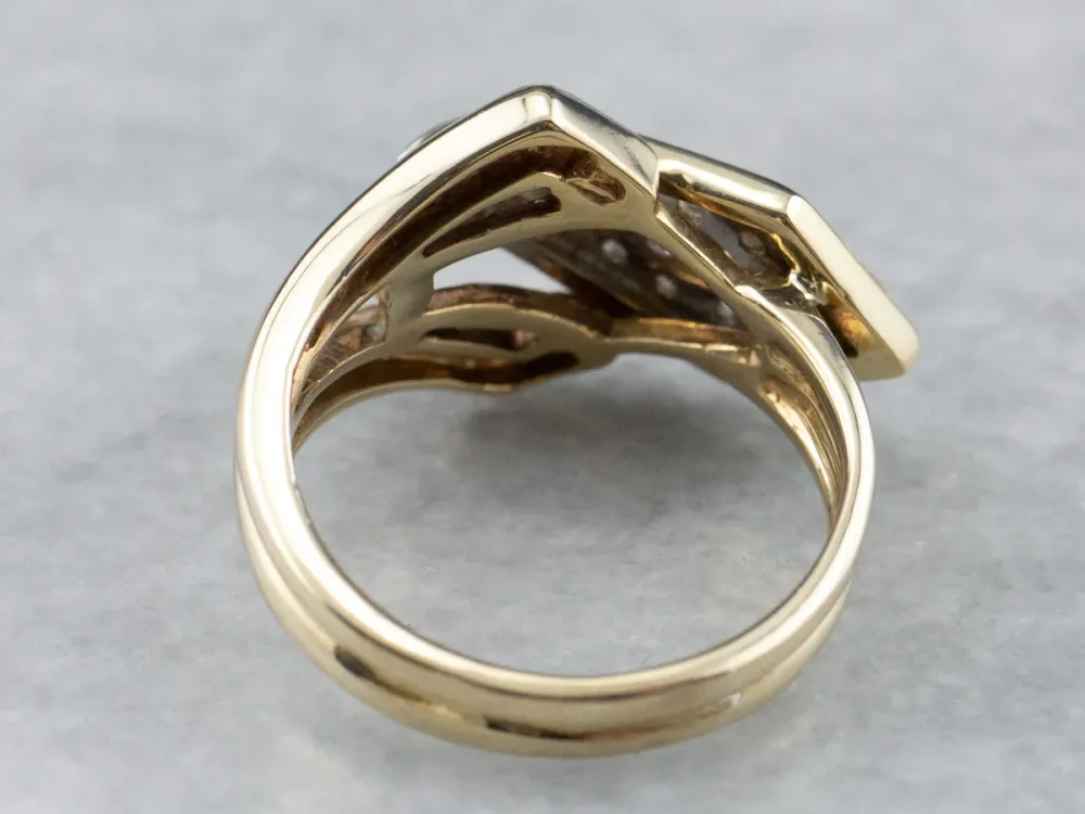 Two Tone Gouden Diamond Buckle Ring Heavy Duty constructie