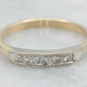 Two Tone Retro Era Diamond Band